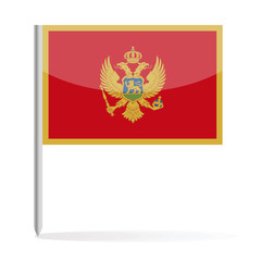 Montenegro Flag Pin Vector Icon