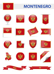 Montenegro Flag Vector Set