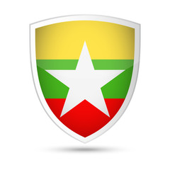 Myanmar Flag Vector Shield Icon