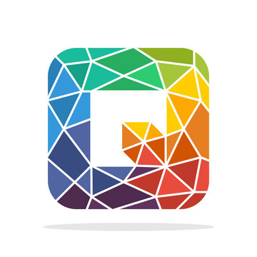 logo icon initial letter Q with the concept of colorful mosaic style