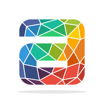 logo icon initial letter A with the concept of colorful mosaic style