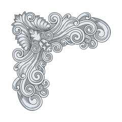 Vintage Corner Ornament vector #996