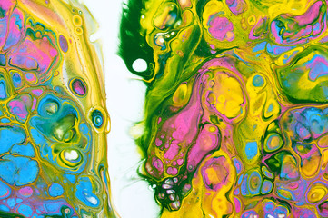 Fluid Art. Abstract colorful background, wallpaper. Mixing  paints. Modern art. Marble texture