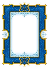 Navy Blue Vintage Frame vector #1003