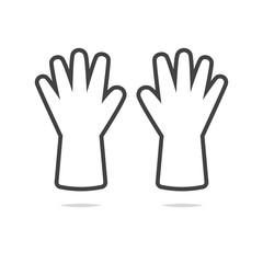 Rubber gloves line icon vector