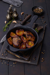 Grilled pork with peach