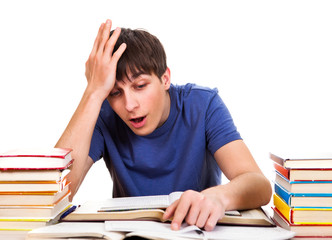 Surprised Student with a Books