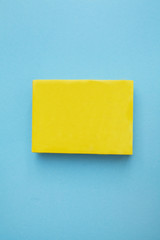 bright yellow box on a blue background