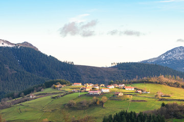 Fototapeta na wymiar rural tourism at Basque Country fields, Spain