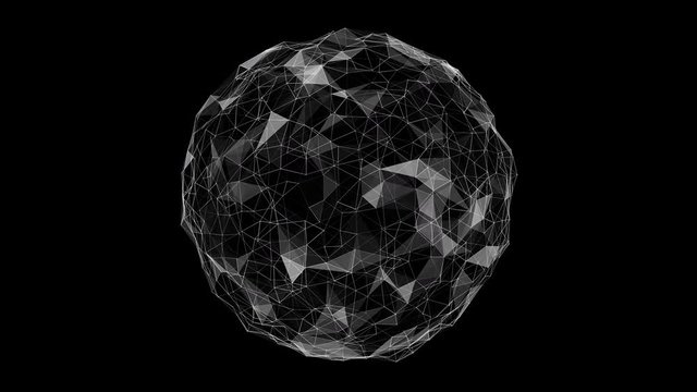 Abstract globe space sphere plexus triangles lines and dots technology animations