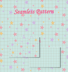 beautiful innocent cute seamless pattern pastel flower , scrapbook style