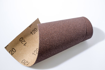 Sandpaper in a white background composition