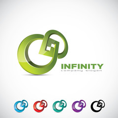 An attractive green infinity logo symbol.