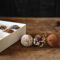 candy Natural handmade chocolates from organic ingredients (with different fillings)