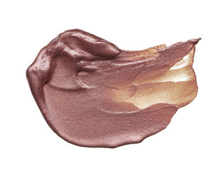 Smear of lip gloss on a white background