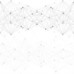 Geometric abstract background with connected line and dots. Structure molecule and communication. Scientific concept for your design. Medical, technology, science background. illustration.