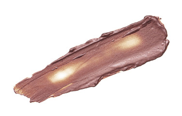 Smear of lip gloss on a white background