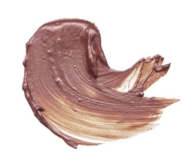 Smear of lip gloss on a white background