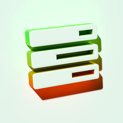 White Tasks Icon. 3D Illustration of White Business Tasks, Check Mark, Checklist, to Do List Icons With Orange and Green Gradient Shadows.