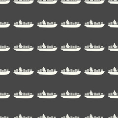 Sea transport vector illustration on a seamless pattern background