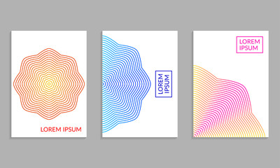 Cover Design set. Brochure template layout with gradients. Abstract minimal covers. Vector illustration.