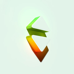 White Caret Up and Down Icon. 3D Illustration of White Arrows, Down, Sort, Up, Vertical, Vertically Icons With Orange and Green Gradient Shadows.