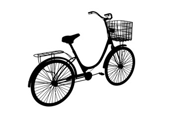 Fototapeta na wymiar silhouette of bike with basket vector