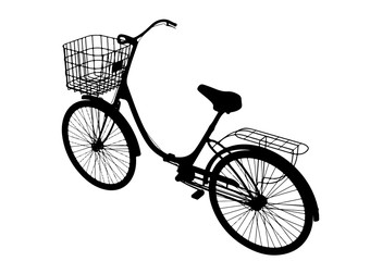 Fototapeta na wymiar silhouette of bike with basket vector