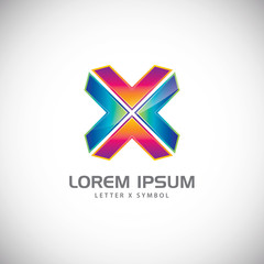 An attractive Colorful X Letter logo vector logo symbol. 