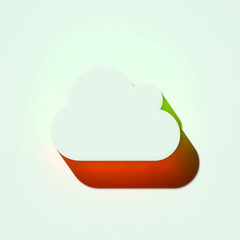 White Cloud Icon. 3D Illustration of White Cloud, Sky, Internet, Shape, Storage Icons With Orange and Green Gradient Shadows.