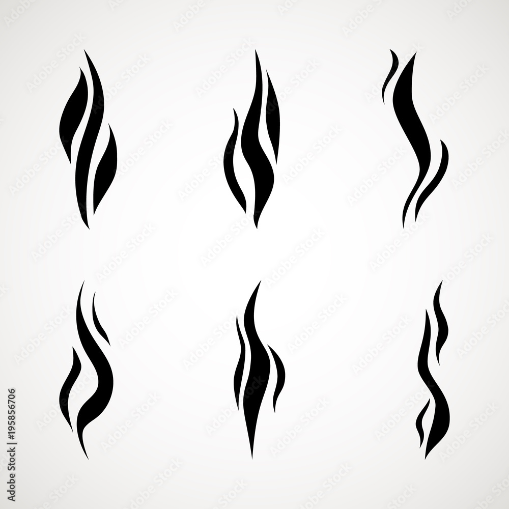 Wall mural smoke puff vector icon set illustration isolated on white background. hot eps vector icon. flat web 