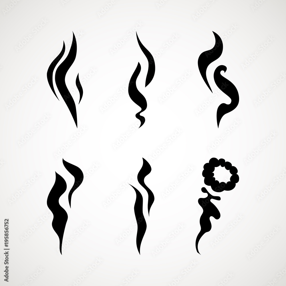 Wall mural smoke puff vector icon set illustration isolated on white background. hot eps vector icon. flat web 