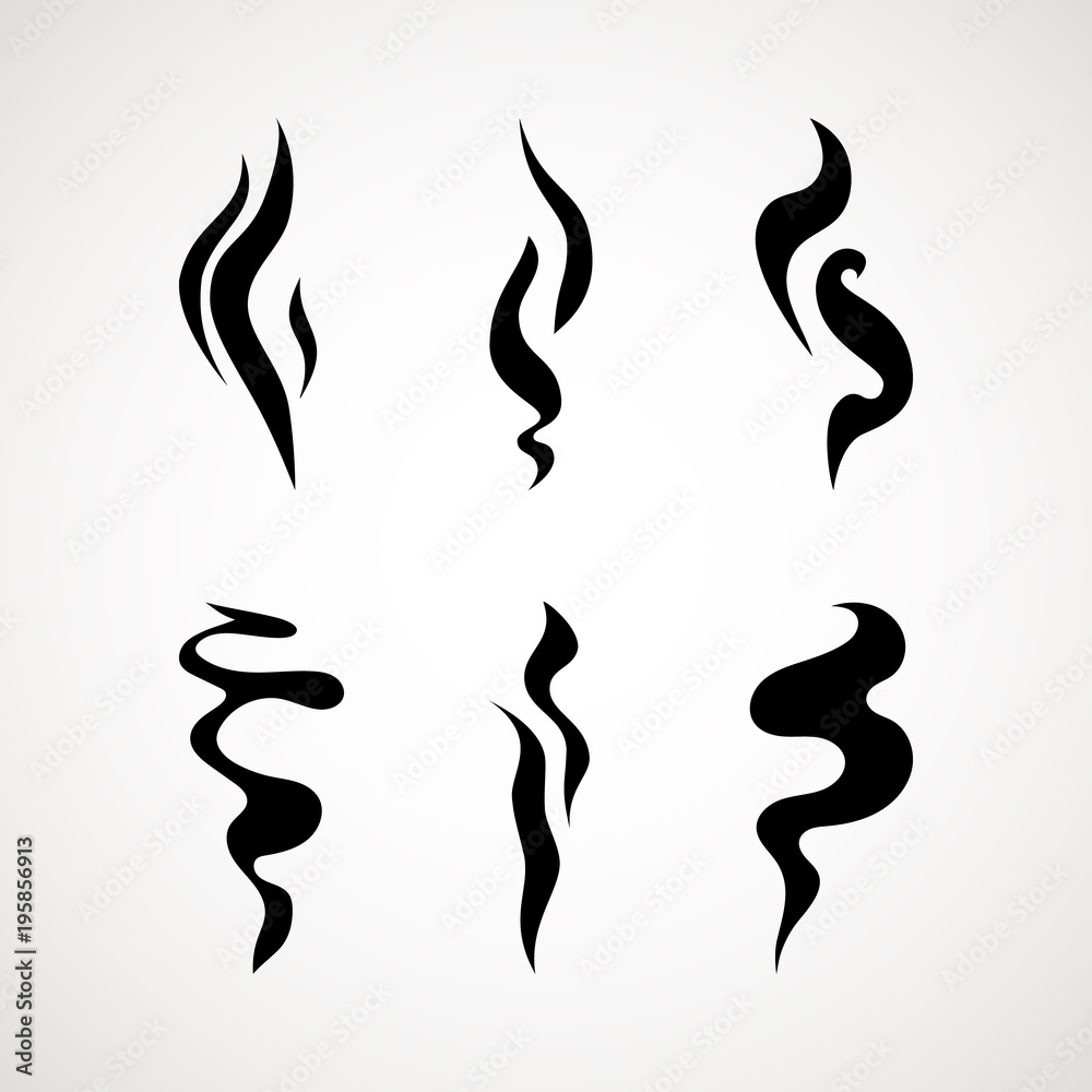 Wall mural smoke puff vector icon set illustration isolated on white background. hot eps vector icon. flat web 