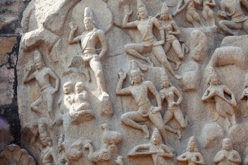 indian stone sculpture scenery of the temple background.