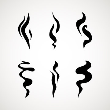 Smoke puff vector icon set illustration isolated on white background. hot eps vector icon. Flat web design element for website or app.