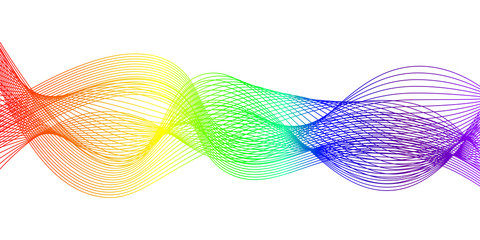 Rainbow abstract sound wave line on white background