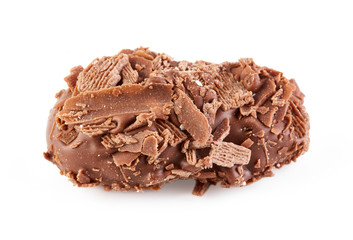 Assortment of chocolate candies sweets isolated on a white background. Chocolate candies collection. Milk chocolate.