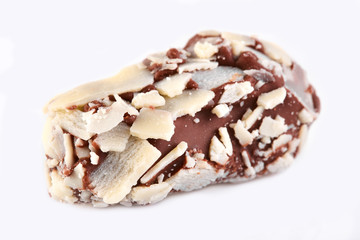 Assortment of chocolate candies sweets isolated on a white background. Chocolate candies collection. Milk chocolate.