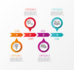 Concept of multicolored infograph with options. Vector.