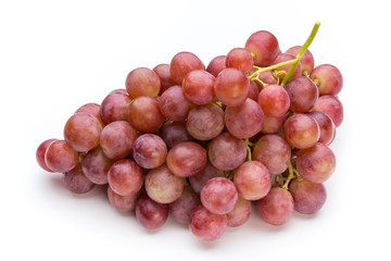 Ripe red grape isolated on white.