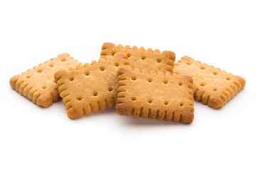 Tasty cookies biscuits on the  isolated background.