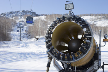 snow cannon for artificial snow at ski resort