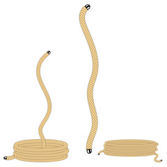 Creative vector illustration of a realistic sea twisted rope