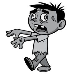 Zombie Boy Illustration - A vector cartoon illustration of a Halloween Zombie Boy.