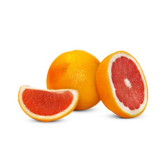 Fresh delicious grapefruit isolated on white background. Creative minimalistic food concept.