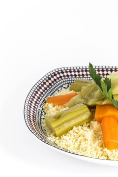 Delicious couscous homemade.Isolated
