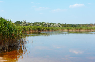 Summer iodine lake with a therapeutic effect thanks to the high content of iodine, Ukraine