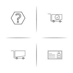 Business simple linear icon set.Simple outline icons