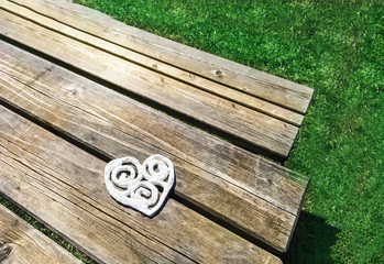 bench and ceramic cup base