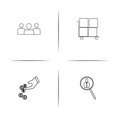 Business simple linear icon set.Simple outline icons